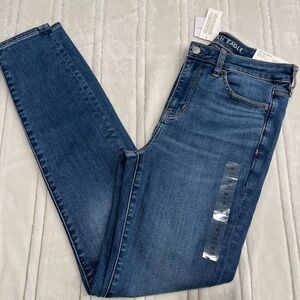 American Eagle Outfitters Women's Dark Blue Skinny Jeans, 10 LONG